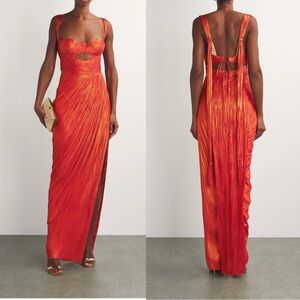 Maria Lucia Hohan Margaux Maxi in Orange US 6 NWT